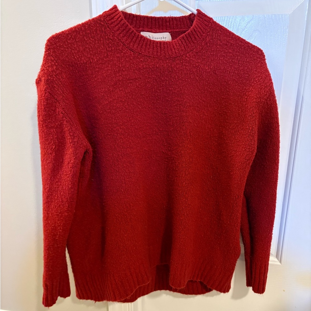 Philosophy Crimson Red Crewneck Sweater
